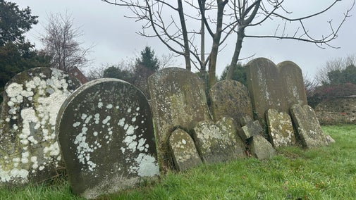Gravestones in a row: the Burke and Hare murders were committed in Edinburgh
